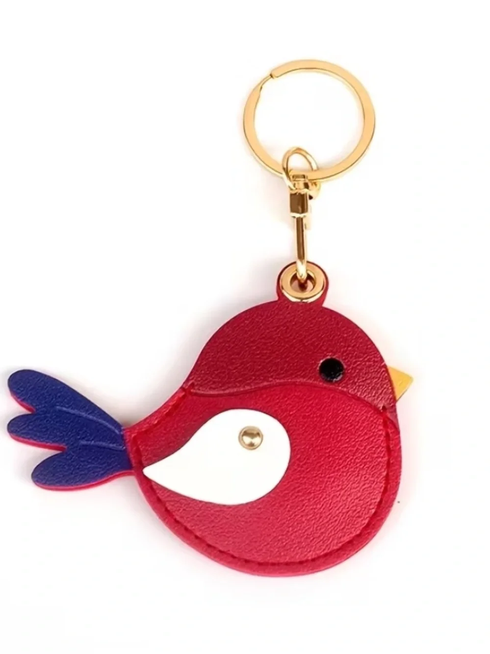 Red Bird AirTag Holder Keychain Charm | Faux Leather Bag Charm NWT